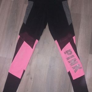 Small PINK pink&black leggings